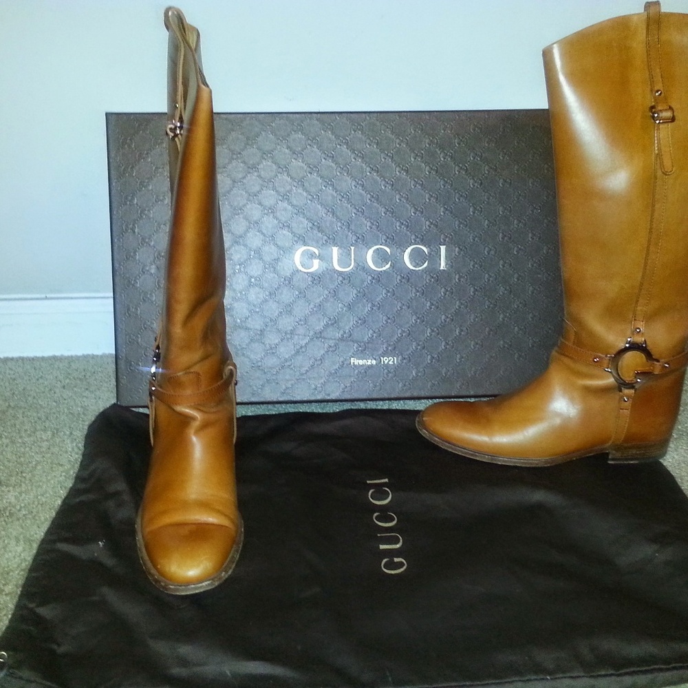 Leather Gucci Rider Boots